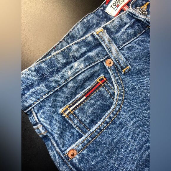 TOMMY JEANS| Izzy High Rise Slim jeans Y2K VTG Raw Hem Size 25x30 EUC - Picture 3 of 14